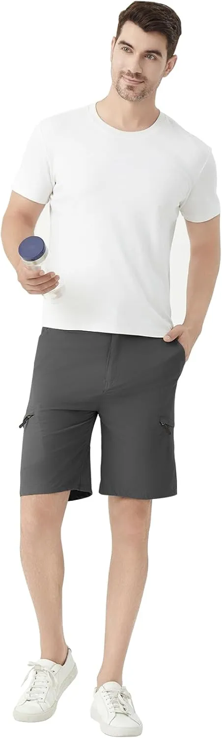 Men's Hiking Cargo Shorts 9" Stretch Quick-Dry Lightweight Outdoor Work Shorts with 6 Pockets for Casual Camping Fishing Golf