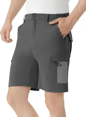 Men's Hiking Cargo Shorts 9" Stretch Quick-Dry Lightweight Outdoor Work Shorts with 6 Pockets for Casual Camping Fishing Golf