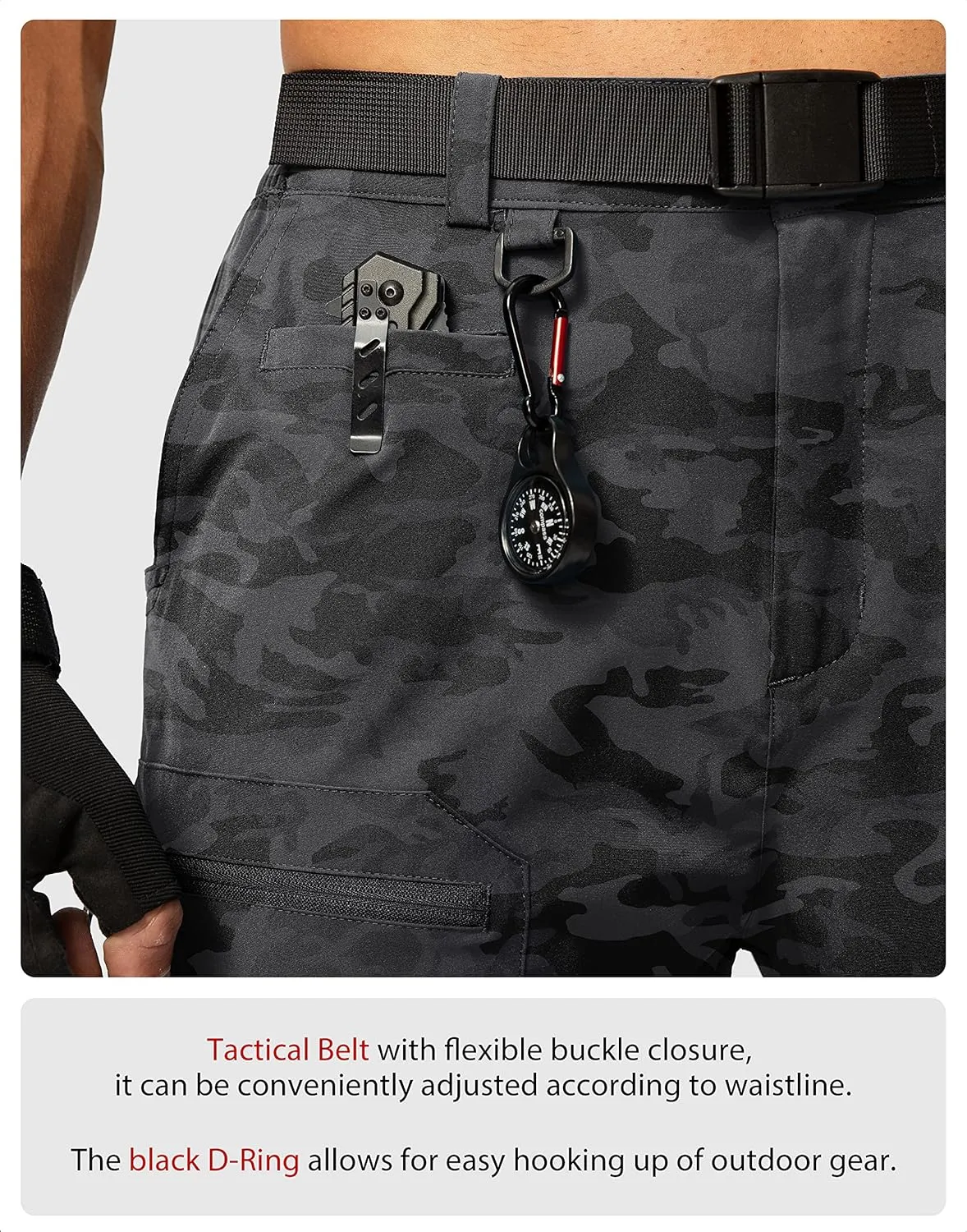 Men's Hiking Cargo Shorts Stretch Quick Dry Outdoor Tactical Shorts for Men with Multi Pocket for Fishing Casual