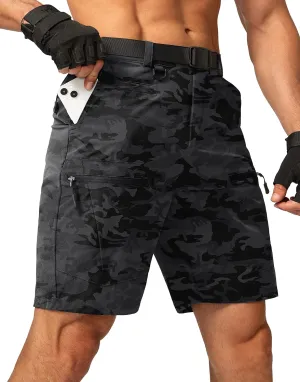 Men's Hiking Cargo Shorts Stretch Quick Dry Outdoor Tactical Shorts for Men with Multi Pocket for Fishing Casual