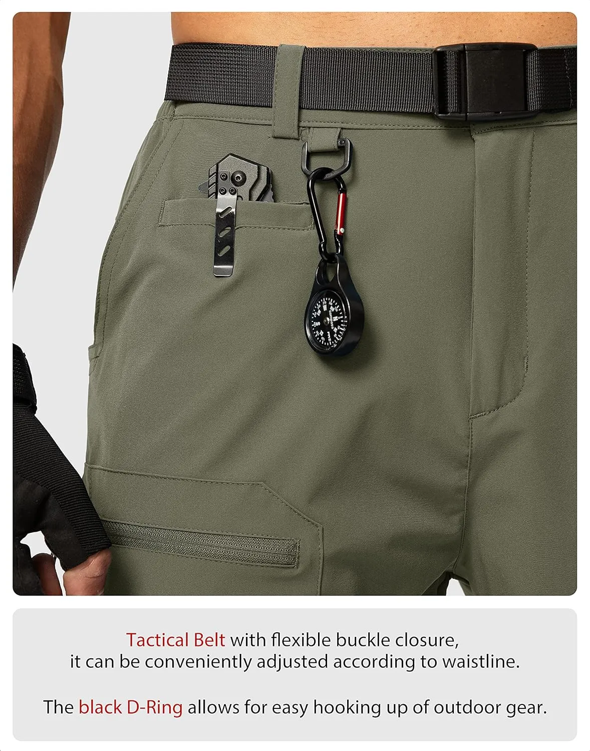 Men's Hiking Cargo Shorts Stretch Quick Dry Outdoor Tactical Shorts for Men with Multi Pocket for Fishing Casual