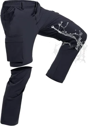 Men's Hiking Convertible Pants Quick Dry Lightweight Zip Off Cargo Pant Waterproof Fishing Shorts for Outdoor,Safari,Camping