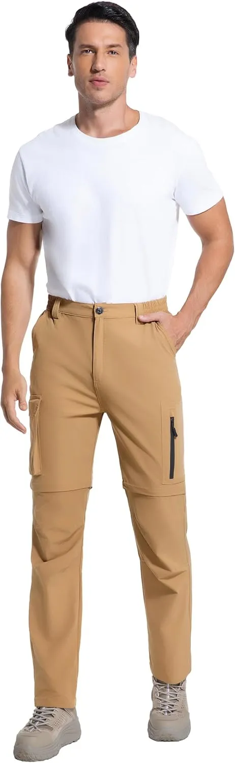 Men's Hiking Convertible Pants Quick Dry Lightweight Zip Off Cargo Pant Waterproof Fishing Shorts for Outdoor,Safari,Camping