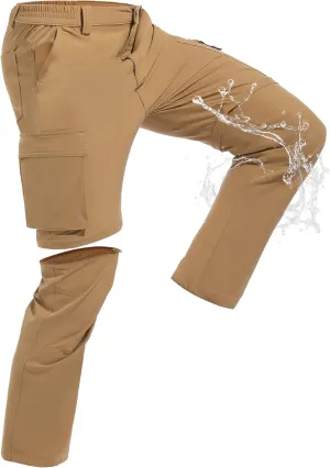 Men's Hiking Convertible Pants Quick Dry Lightweight Zip Off Cargo Pant Waterproof Fishing Shorts for Outdoor,Safari,Camping