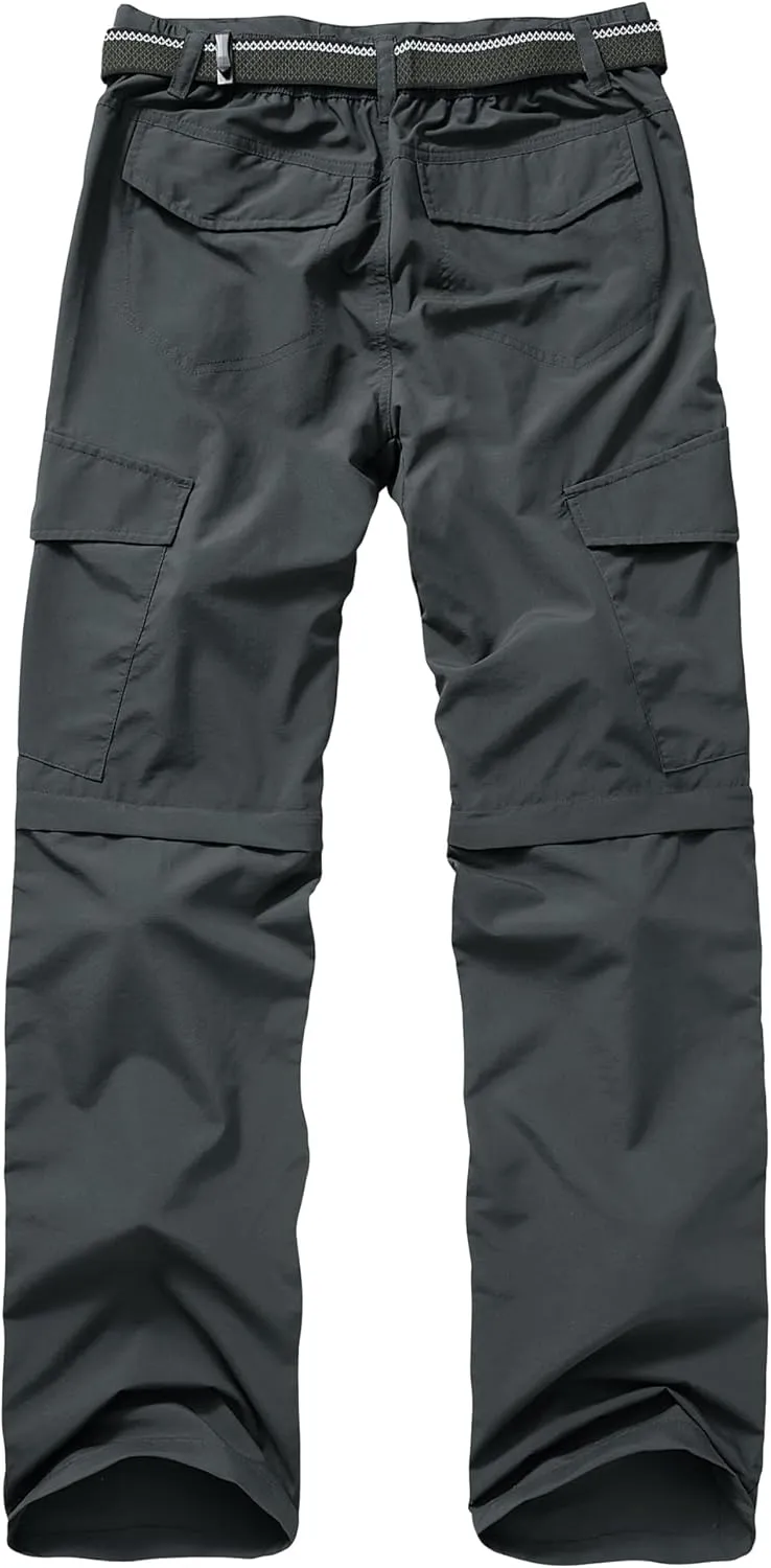 Mens Hiking Pants Convertible Outdoor Waterproof Quick Dry Zip Off Lightweight Travel Fishing Boy Scout Pants