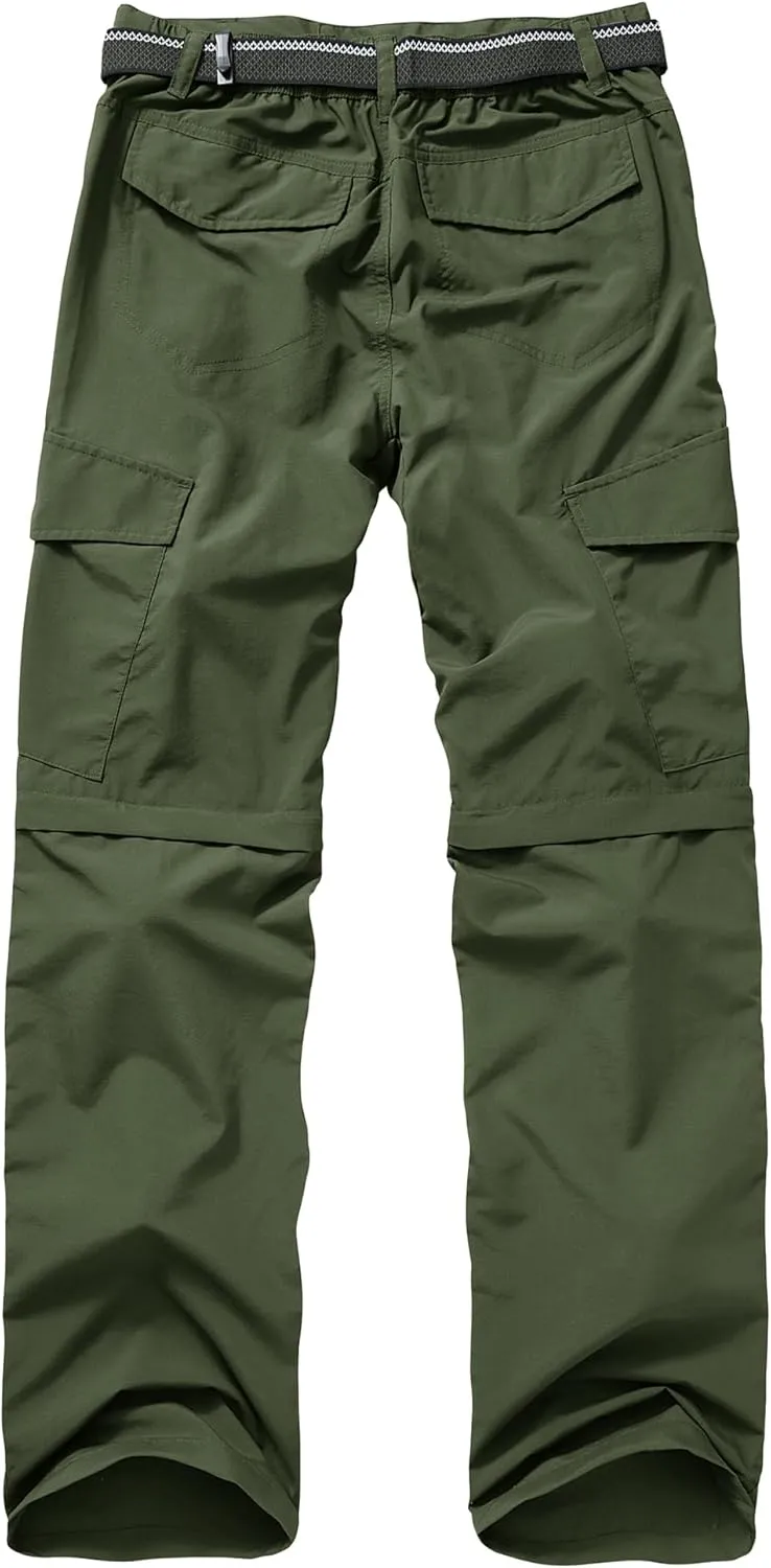 Mens Hiking Pants Convertible Outdoor Waterproof Quick Dry Zip Off Lightweight Travel Fishing Boy Scout Pants