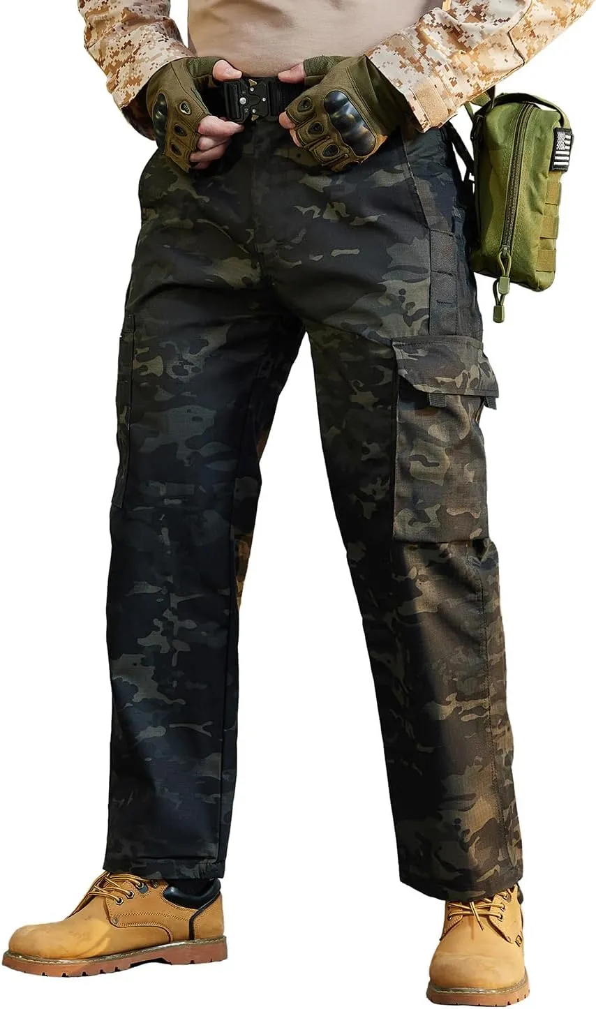 Men's Hiking Tactical Pants Lightweight Work Cargo Pants Waterproof Outdoor Trousers Pants for Men