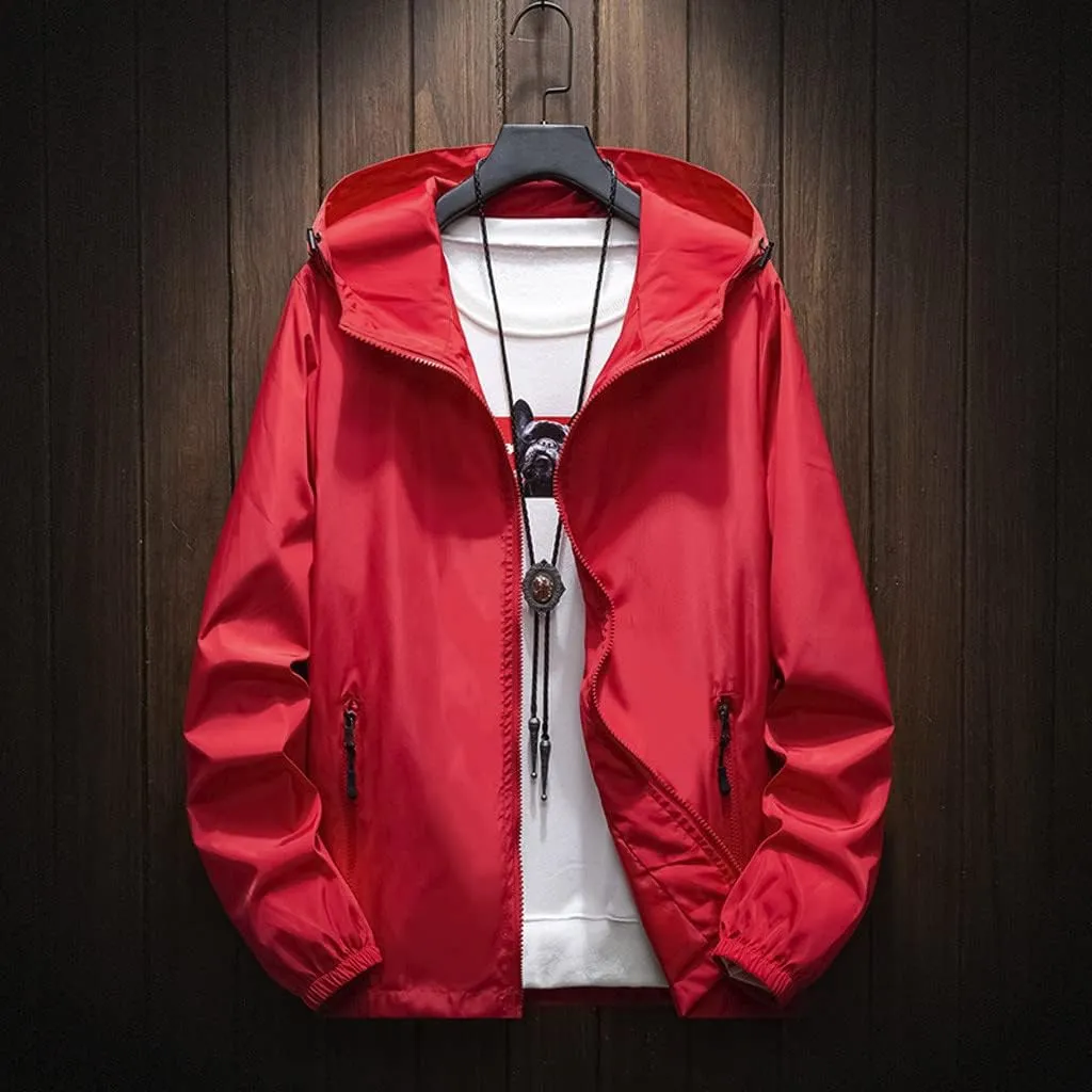 Men's Jacket Winter Rain Plus Size Jacket Windbreaker Lightweight Shell Raincoat With Hood For Golf Hiking Travel, M-7XL