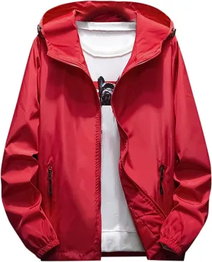 Men's Jacket Winter Rain Plus Size Jacket Windbreaker Lightweight Shell Raincoat With Hood For Golf Hiking Travel, M-7XL