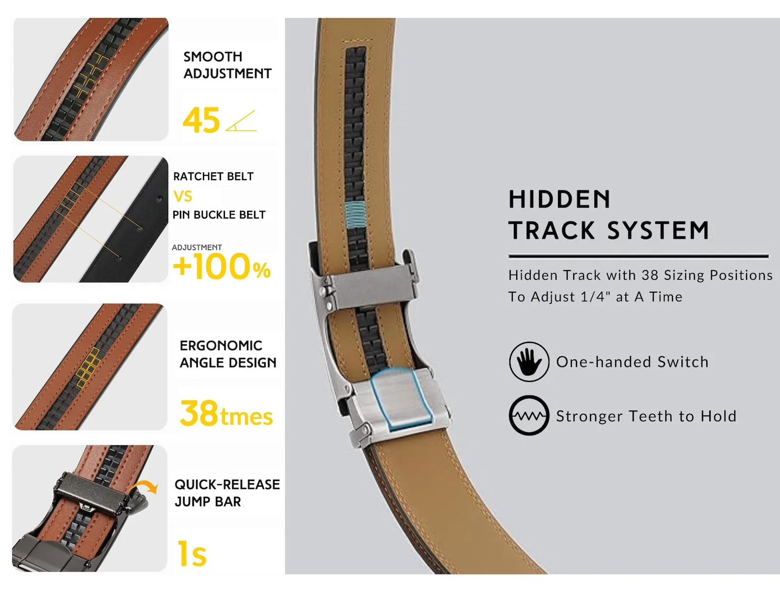 Men's Leather Belt, LegendaryHide PrecisionFit Leather Ratchet Belt