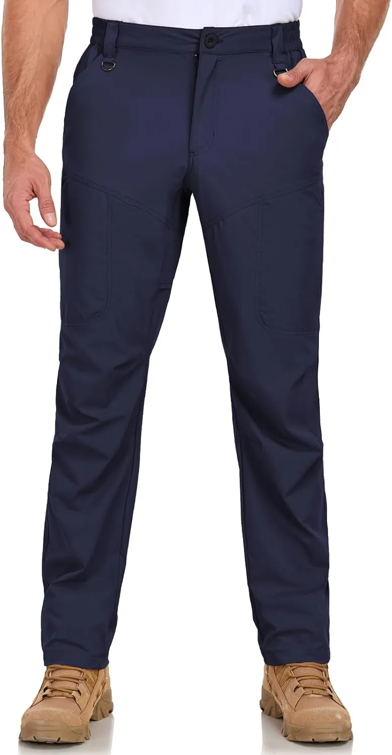 Mens Lightweight Cargo Hiking Patns Outdoor Quick Dry Work Tactical Pants with 6 Pockets Water Resistant Fishing Travel Pants