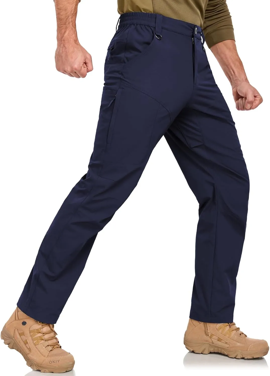 Mens Lightweight Cargo Hiking Patns Outdoor Quick Dry Work Tactical Pants with 6 Pockets Water Resistant Fishing Travel Pants