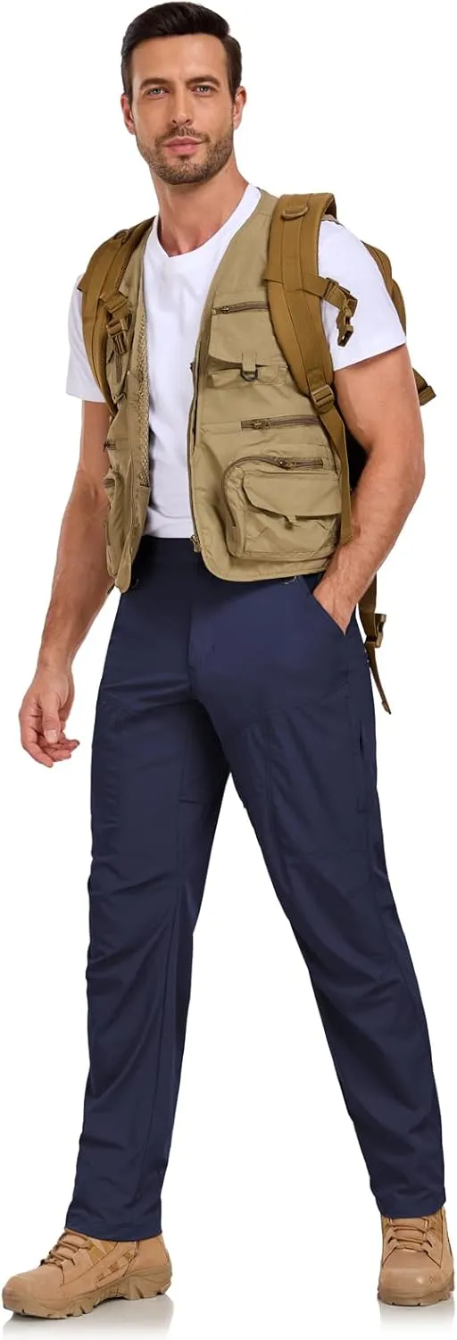 Mens Lightweight Cargo Hiking Patns Outdoor Quick Dry Work Tactical Pants with 6 Pockets Water Resistant Fishing Travel Pants