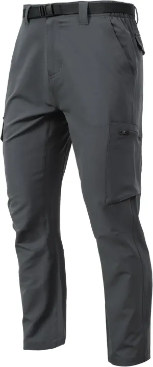 Men's Lightweight Cargo Pants Waterproof Quick Dry Tactical Pants Outdoor Hiking Pants with Belt