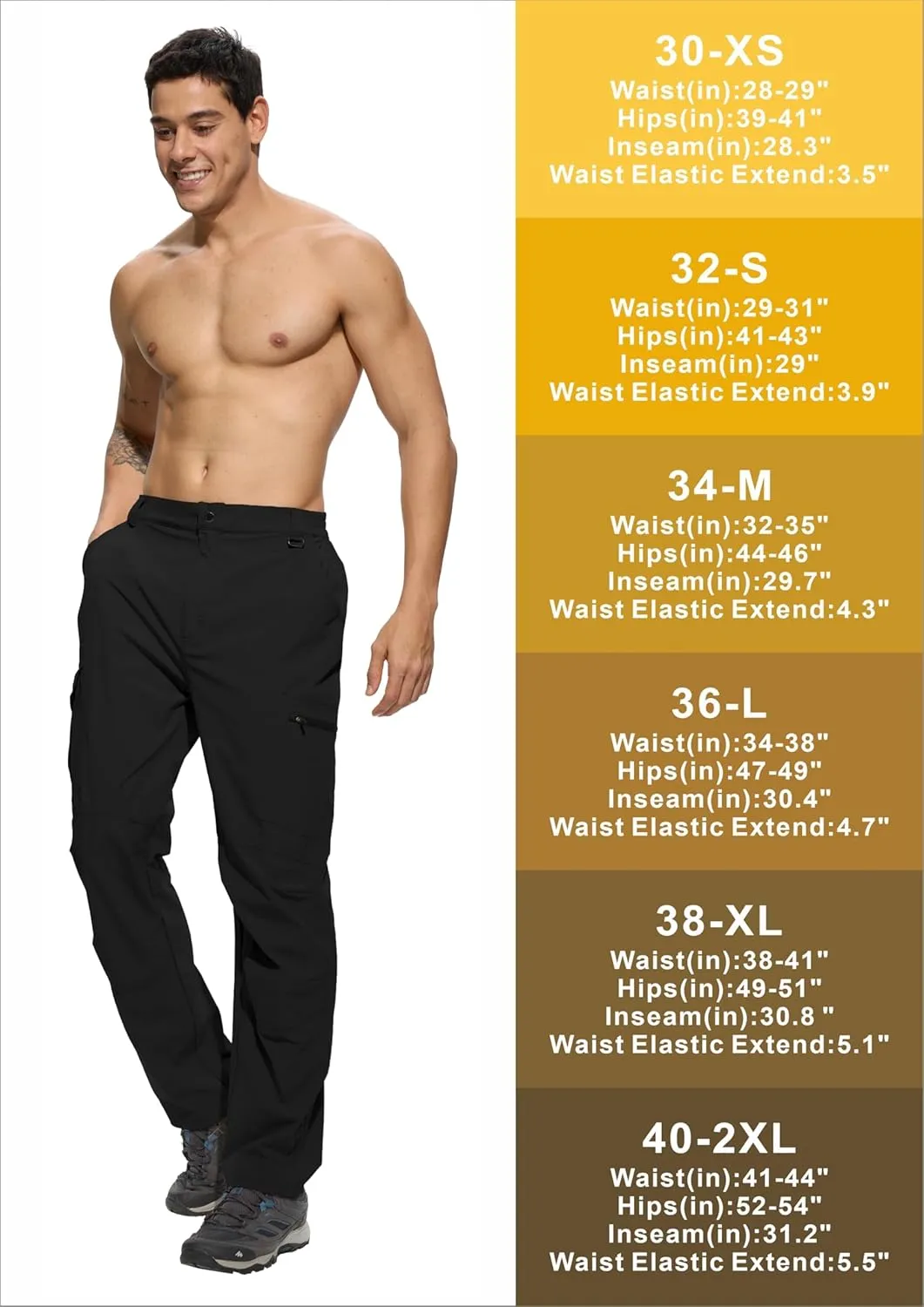 Men's Lightweight Hiking Cargo Pants Waterproof Quick Dry Travel Climbing Camping Fishing Mens Work Pants Outdoor