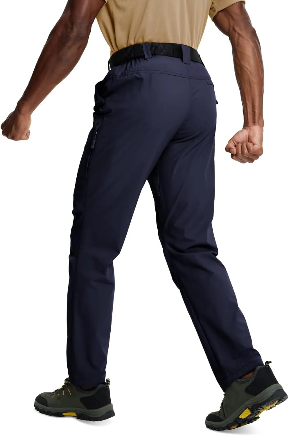 Mens Lightweight Hiking Pants Flex Cargo Work Tactical Nylon Stretch Waterproof Quick Dry Fishing Outdoor Travel 6 Pockets