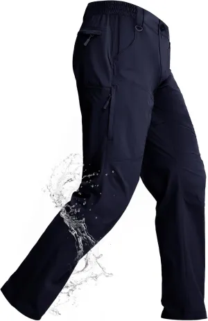 Mens Lightweight Hiking Pants Flex Cargo Work Tactical Nylon Stretch Waterproof Quick Dry Fishing Outdoor Travel 6 Pockets