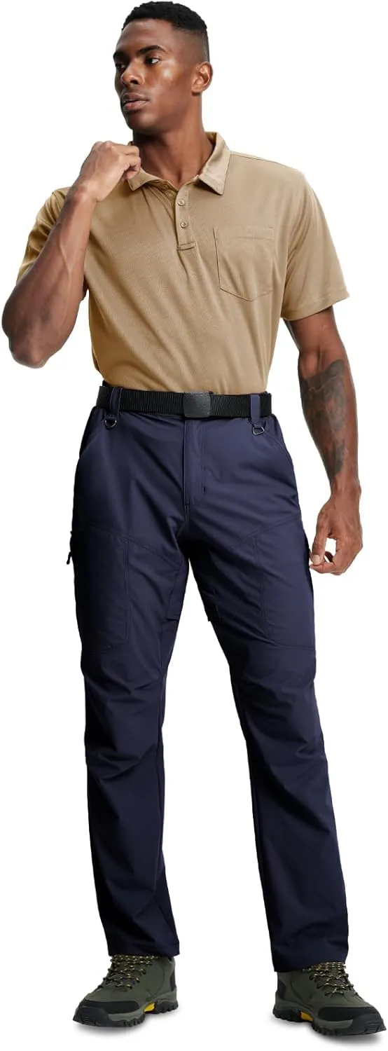 Mens Lightweight Hiking Pants Flex Cargo Work Tactical Nylon Stretch Waterproof Quick Dry Fishing Outdoor Travel 6 Pockets