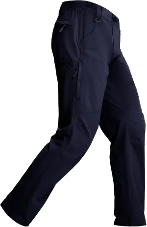 Mens Lightweight Hiking Pants Flex Cargo Work Tactical Nylon Stretch Waterproof Quick Dry Fishing Outdoor Travel 6 Pockets