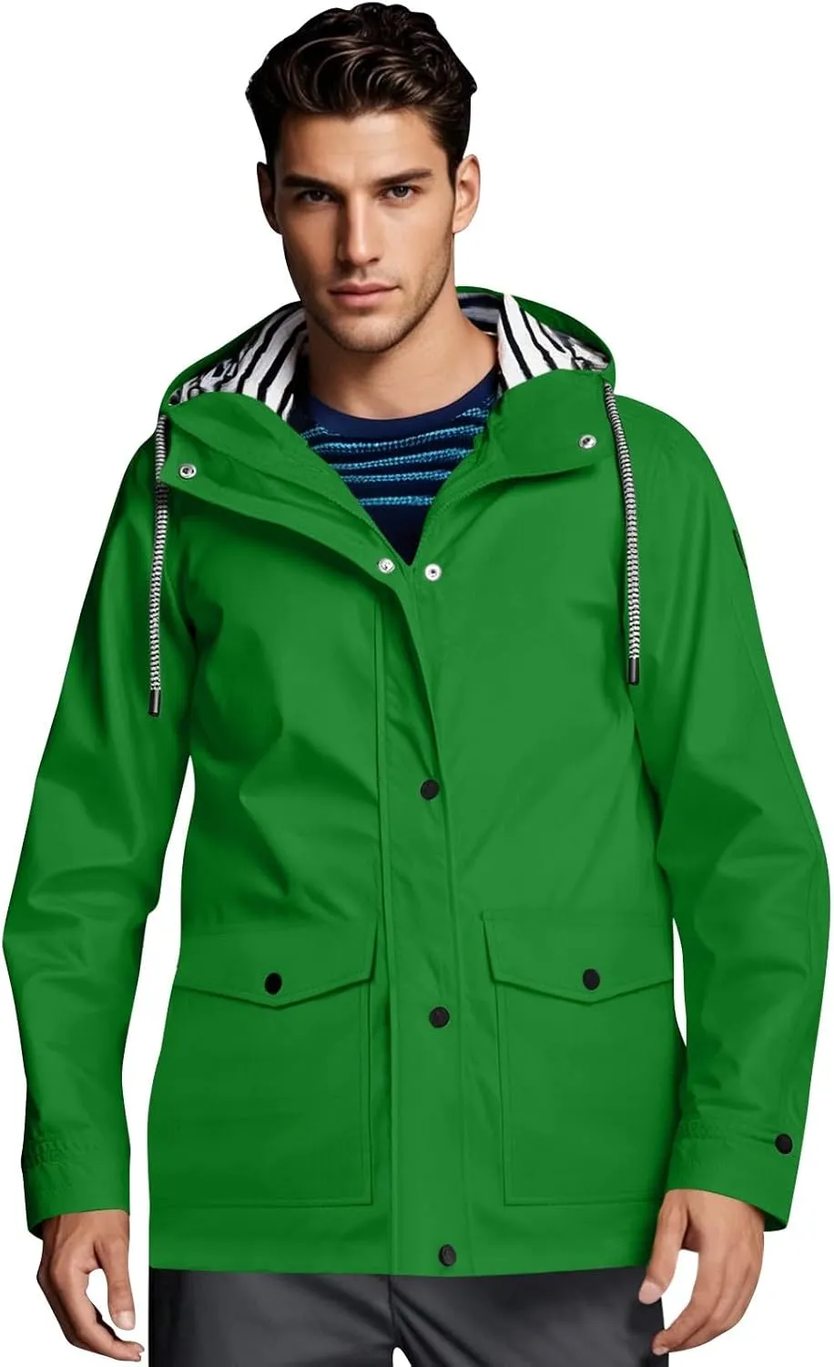 Mens Lightweight Waterproof Rain Jacket Windproof Raincoat Hooded jackets for Men Hiking Cycling Travel M-3XL