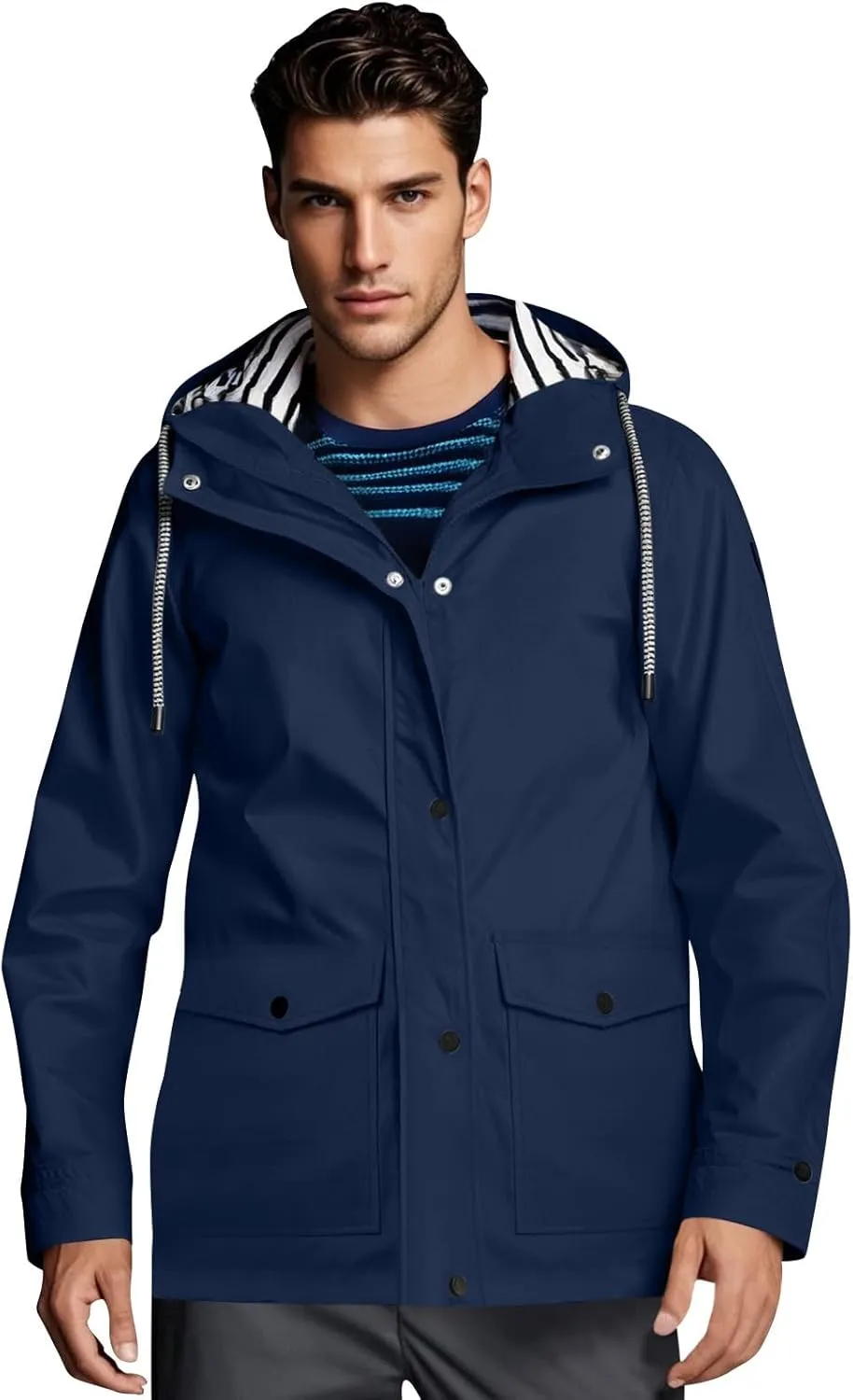 Mens Lightweight Waterproof Rain Jacket Windproof Raincoat Hooded jackets for Men Hiking Cycling Travel M-3XL