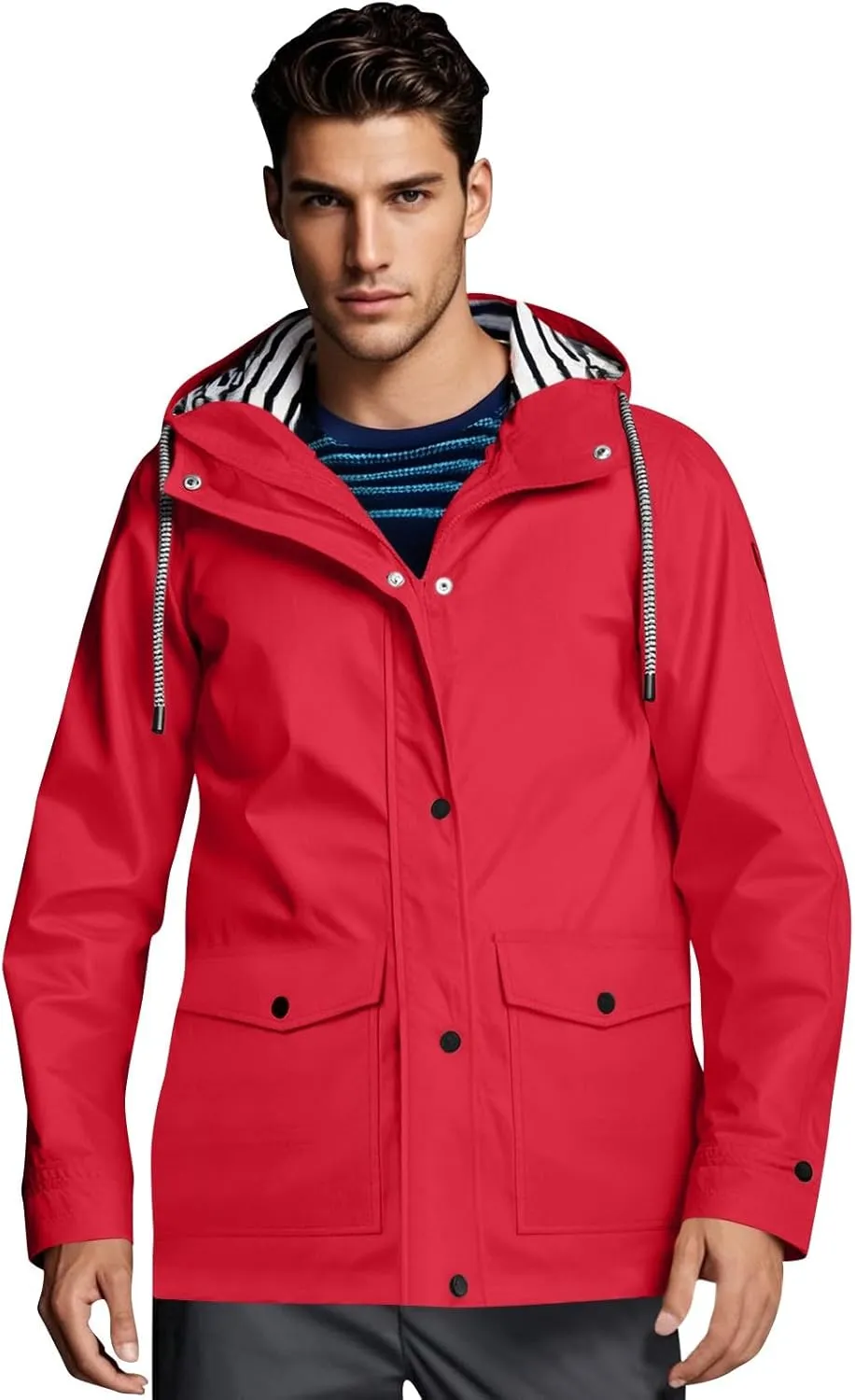 Mens Lightweight Waterproof Rain Jacket Windproof Raincoat Hooded jackets for Men Hiking Cycling Travel M-3XL