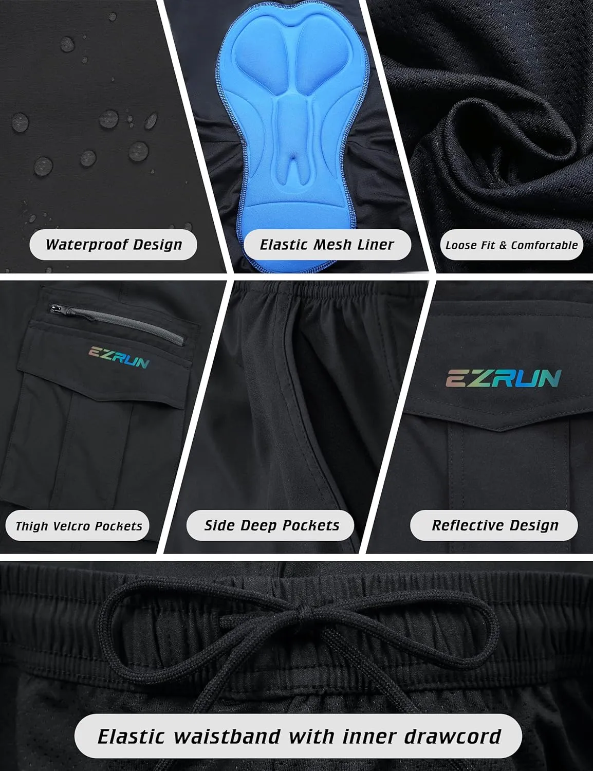 Men's Mountain Bike Shorts 3D Padded Bicycle Biking Shorts Quick Dry Lightweight MTB Cycling Shorts