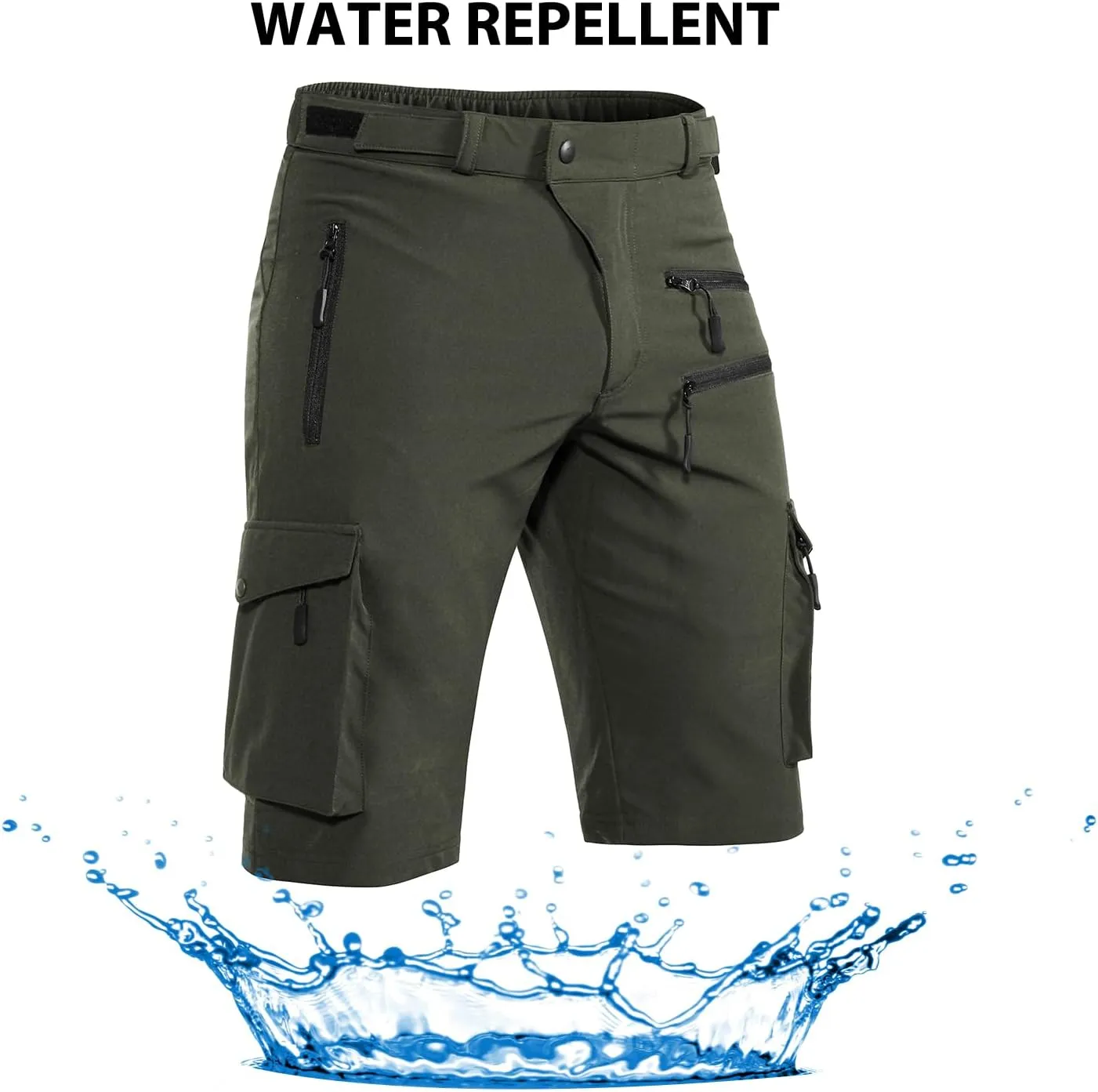 Men's Mountain Bike Shorts Stretch Hiking Cargo Shorts Quick Dry with Zipper Pocket for Bicycle Cycling Casual Golf