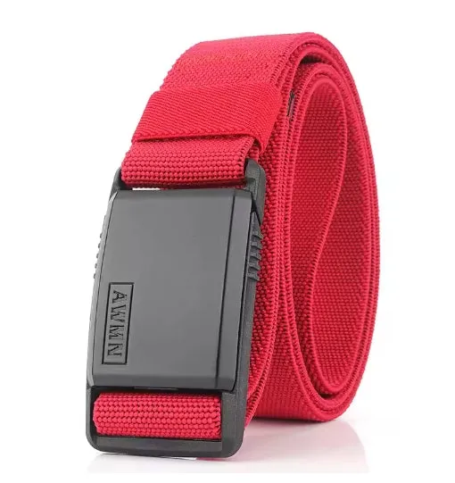Men's Multifunctional Magnetic Automatic Buckle Elastic Canvas Belt 125cm Length