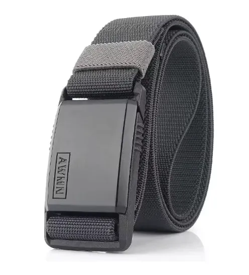 Men's Multifunctional Magnetic Automatic Buckle Elastic Canvas Belt 125cm Length