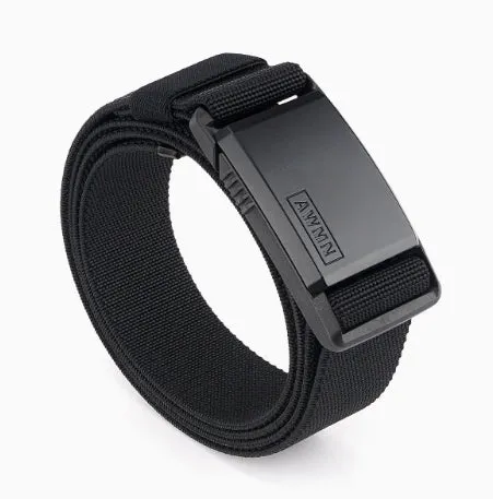 Men's Multifunctional Magnetic Automatic Buckle Elastic Canvas Belt 125cm Length