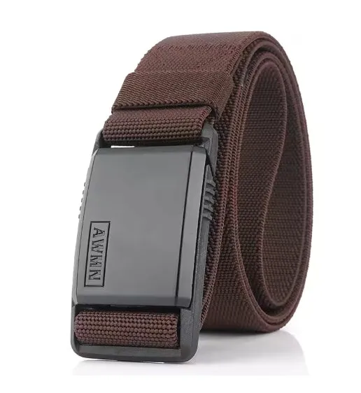 Men's Multifunctional Magnetic Automatic Buckle Elastic Canvas Belt 125cm Length