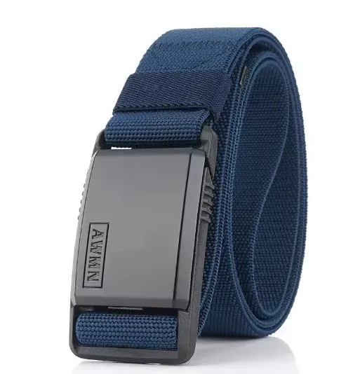 Men's Multifunctional Magnetic Automatic Buckle Elastic Canvas Belt 125cm Length