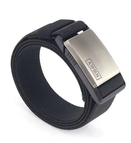 Men's Multifunctional Magnetic Automatic Buckle Elastic Canvas Belt 125cm Length