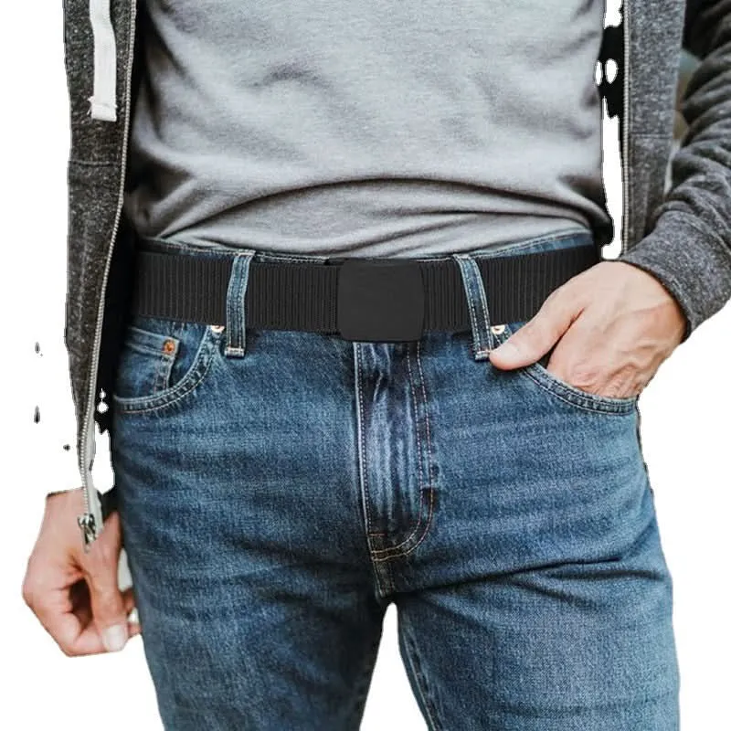 Men’s Nylon Belt with Plastic Buckle – Adjustable Military Training Belt