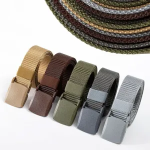 Men’s Nylon Belt with Plastic Buckle – Adjustable Military Training Belt