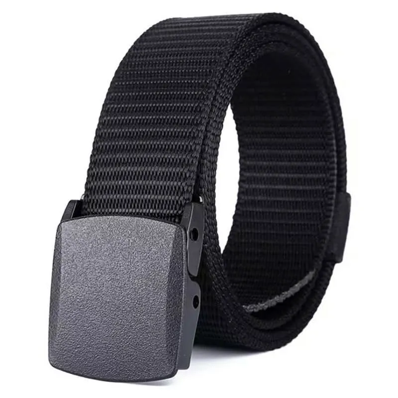 Men’s Nylon Belt with Plastic Buckle – Adjustable Military Training Belt