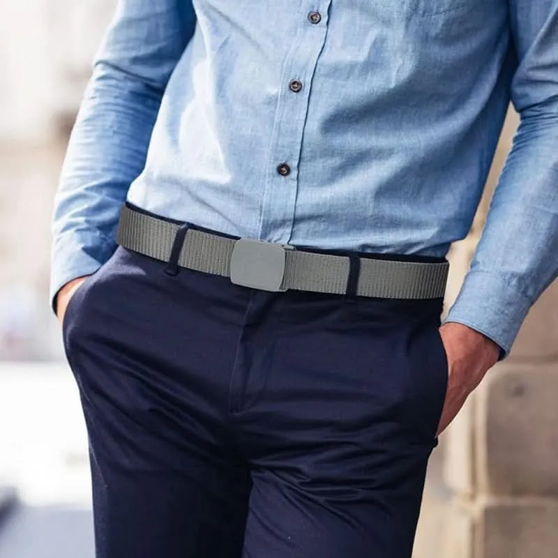 Men’s Nylon Belt with Plastic Buckle – Adjustable Military Training Belt