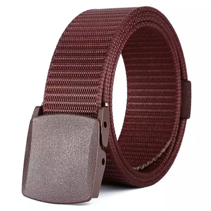 Men’s Nylon Belt with Plastic Buckle – Adjustable Military Training Belt