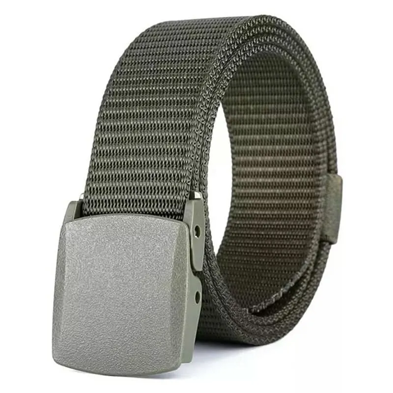 Men’s Nylon Belt with Plastic Buckle – Adjustable Military Training Belt