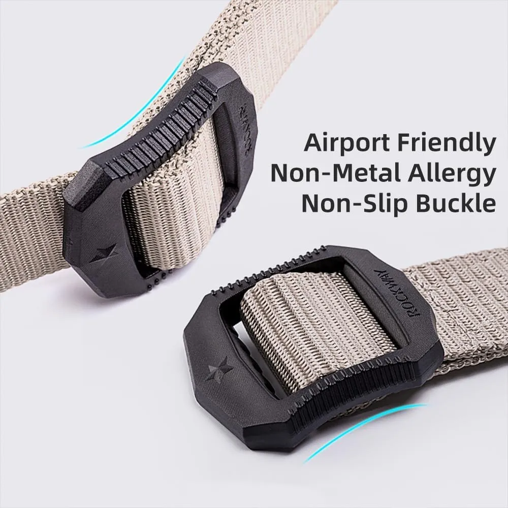 Men's Nylon Work Belts - Adjustable Belt, Military Hiking Rigger 1.5" Nylon Tactical Belt, Heavy Duty Plastic Buckle