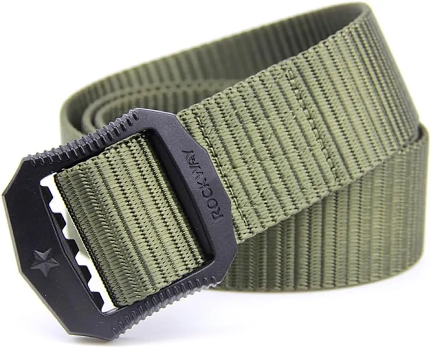 Men's Nylon Work Belts - Adjustable Belt, Military Hiking Rigger 1.5" Nylon Tactical Belt, Heavy Duty Plastic Buckle