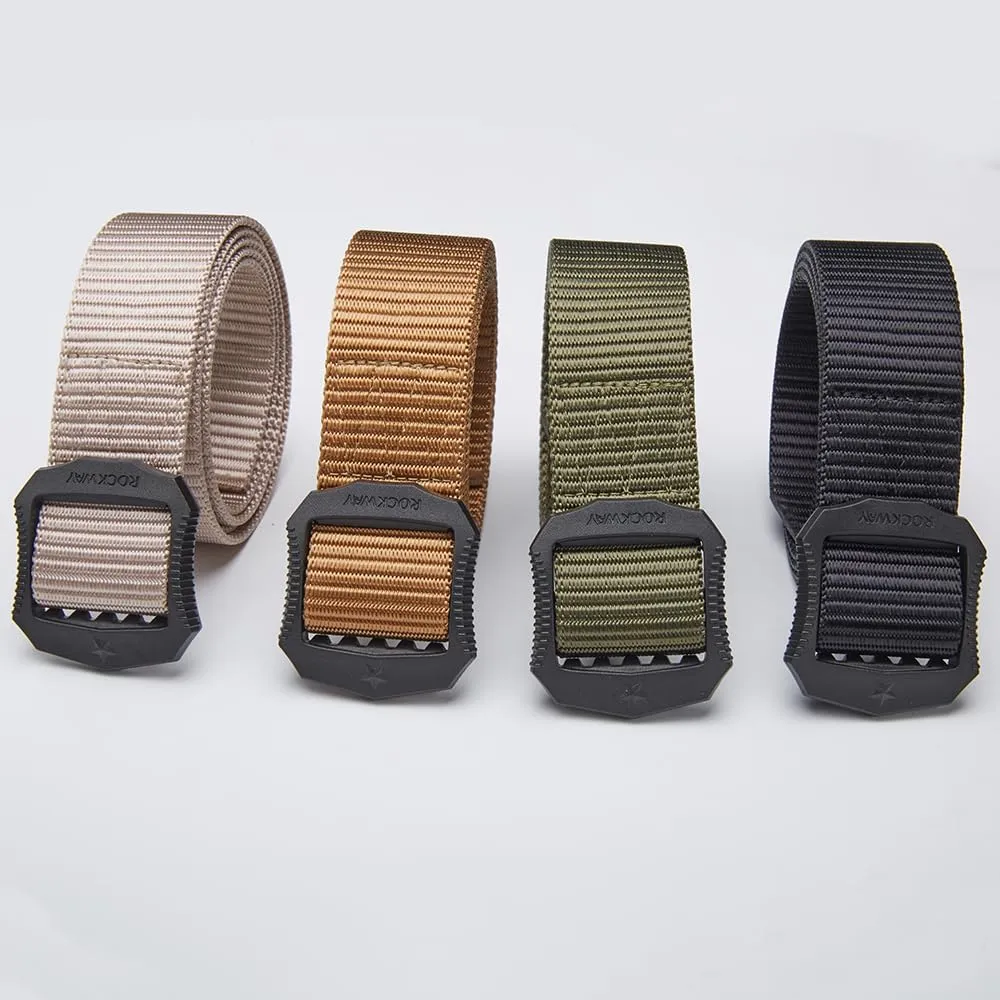 Men's Nylon Work Belts - Adjustable Belt, Military Hiking Rigger 1.5" Nylon Tactical Belt, Heavy Duty Plastic Buckle