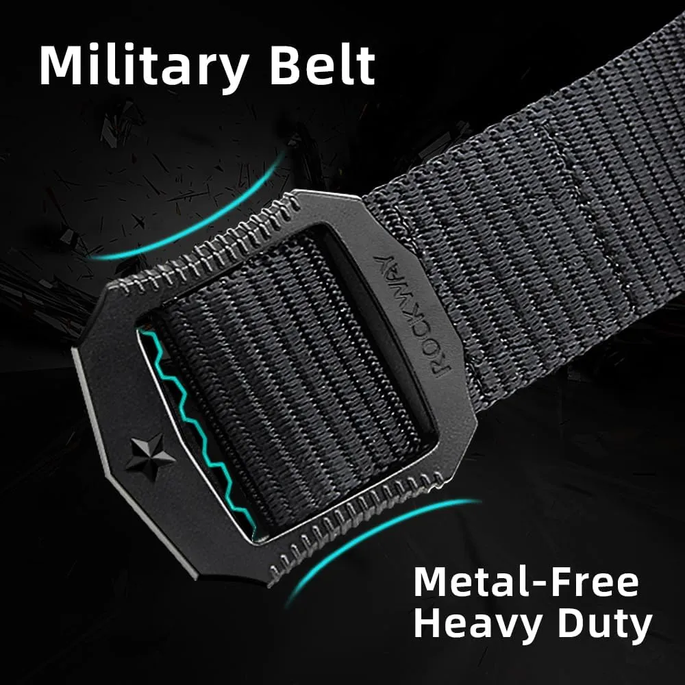 Men's Nylon Work Belts - Adjustable Belt, Military Hiking Rigger 1.5" Nylon Tactical Belt, Heavy Duty Plastic Buckle