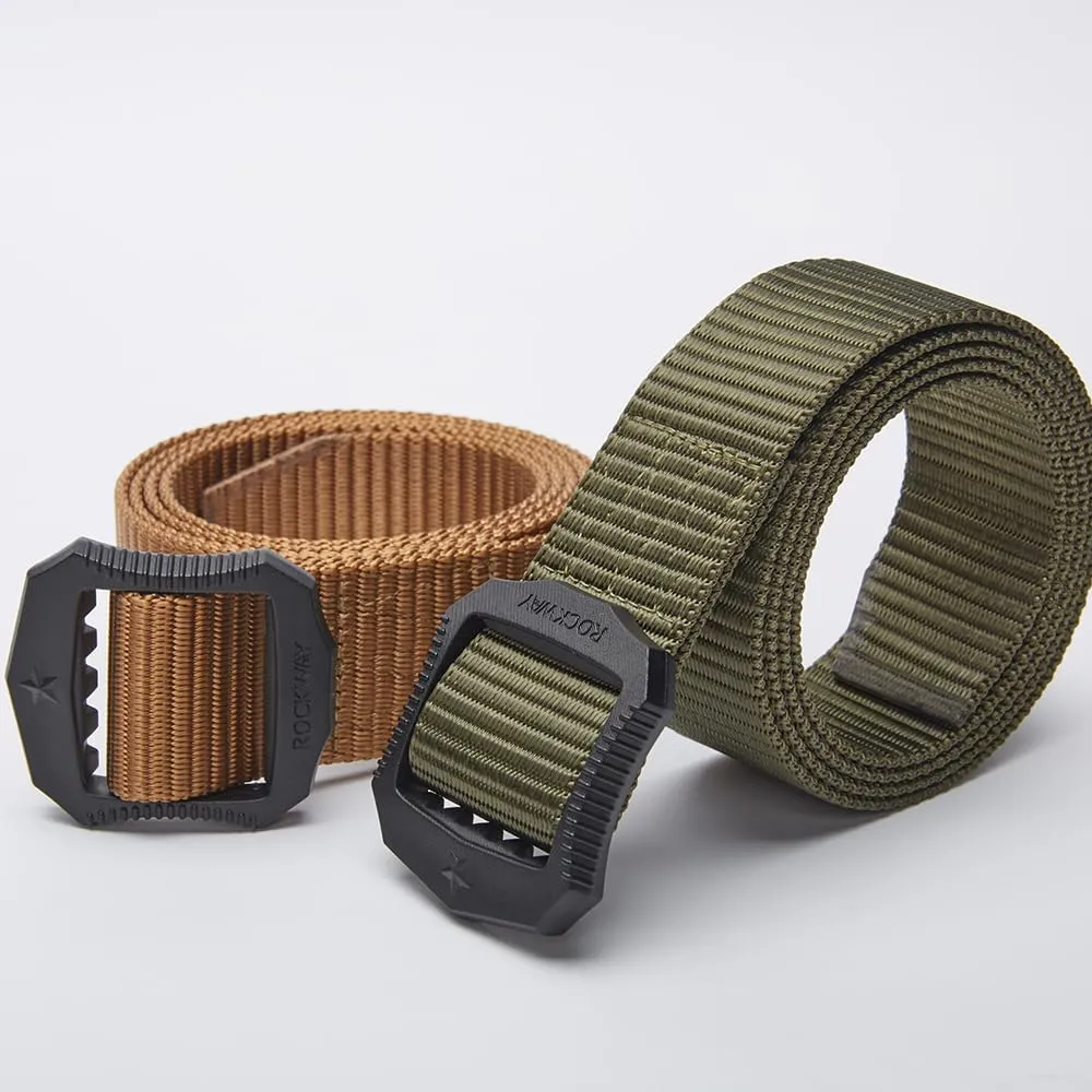Men's Nylon Work Belts - Adjustable Belt, Military Hiking Rigger 1.5" Nylon Tactical Belt, Heavy Duty Plastic Buckle
