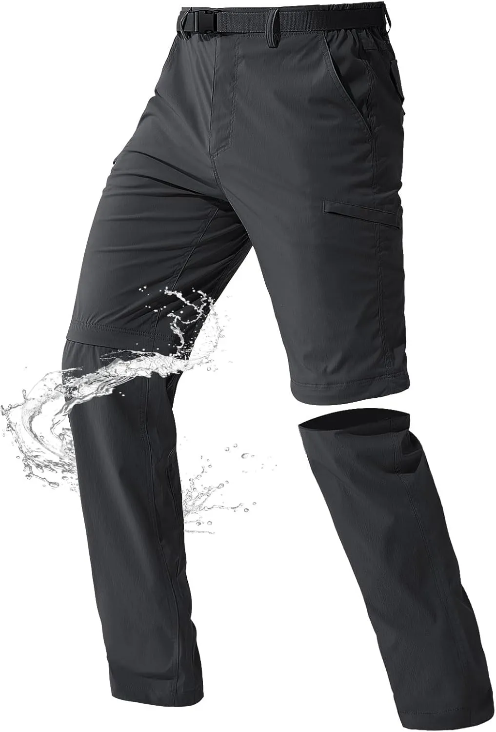 Men's Outdoor Convertible Hiking Pants with Belt Lightweight Quick Dry Tactical Cargo Pants
