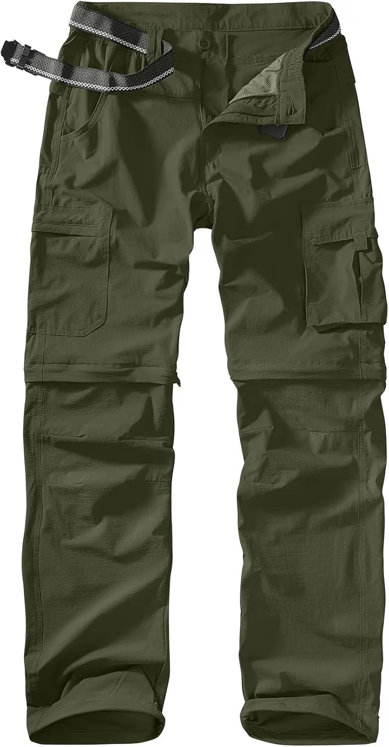 Men's Outdoor Quick Dry Convertible Lightweight Hiking Fishing Zip Off Safari Trousers