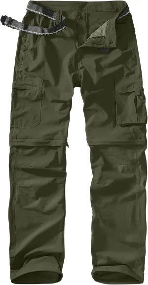 Men's Outdoor Quick Dry Convertible Lightweight Hiking Fishing Zip Off Safari Trousers