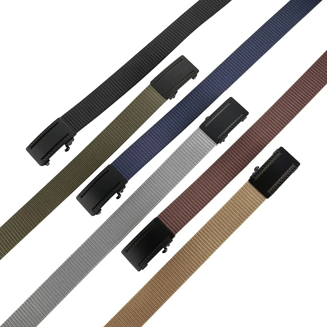 Men's Ratchet Web Belt with 1.3 inch Nylon Automatic Buckle for Casual Wear