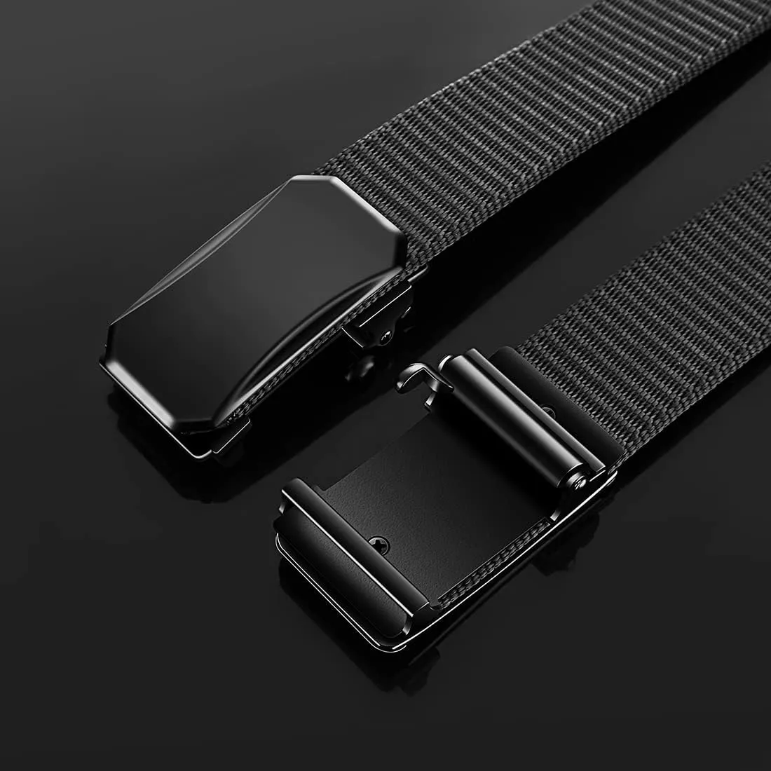 Men's Ratchet Web Belt with 1.3 inch Nylon Automatic Buckle for Casual Wear